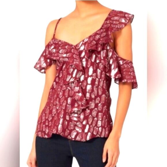 Veronica Beard Benton Silk Metallic Cold should size 0 - Picture 1 of 8